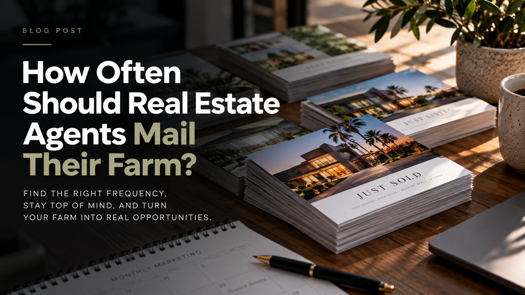 postcards, farming, mail for realtors, realtor farming, real estate farming, real estate mailers, postage